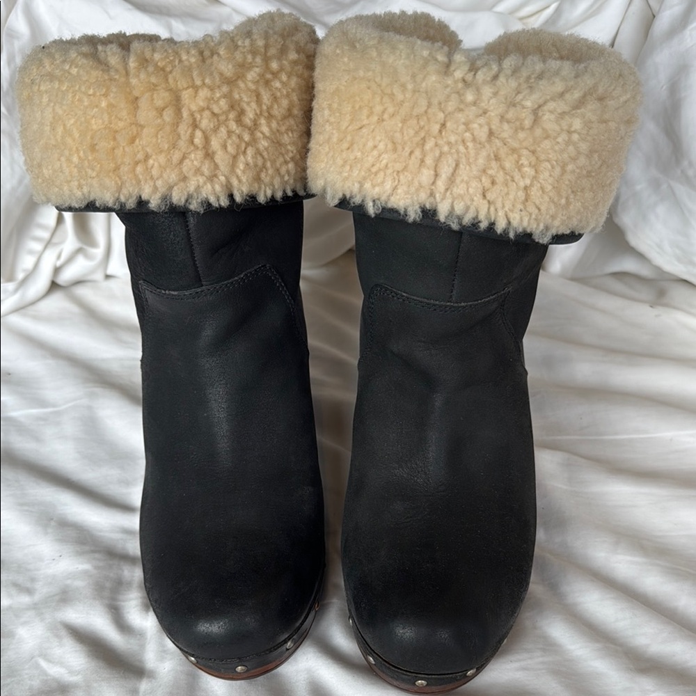 Women's Black Shearling-Lined Boots